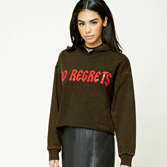 NWT - No Regrets Faded Cropped Hoodie - Picture 1 of 8